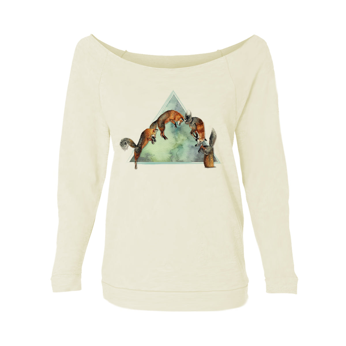 Jumping Fox Womens Raw-Edge Scoop Neck Sweater