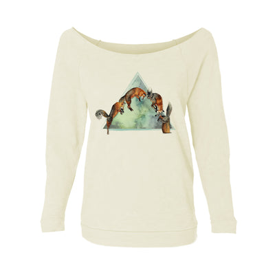 Jumping Fox Womens Raw-Edge Scoop Neck Sweater