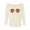 Mermaid Seashells Womens Raw-Edge Scoop Neck Sweater