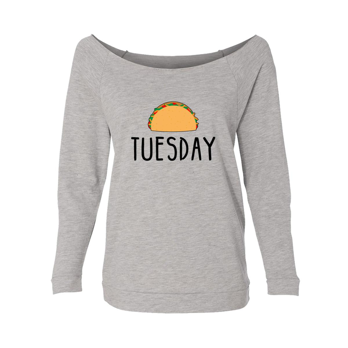Taco Tuesday Womens Raw-Edge Scoop Neck Sweater