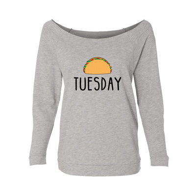 Taco Tuesday Womens Raw-Edge Scoop Neck Sweater