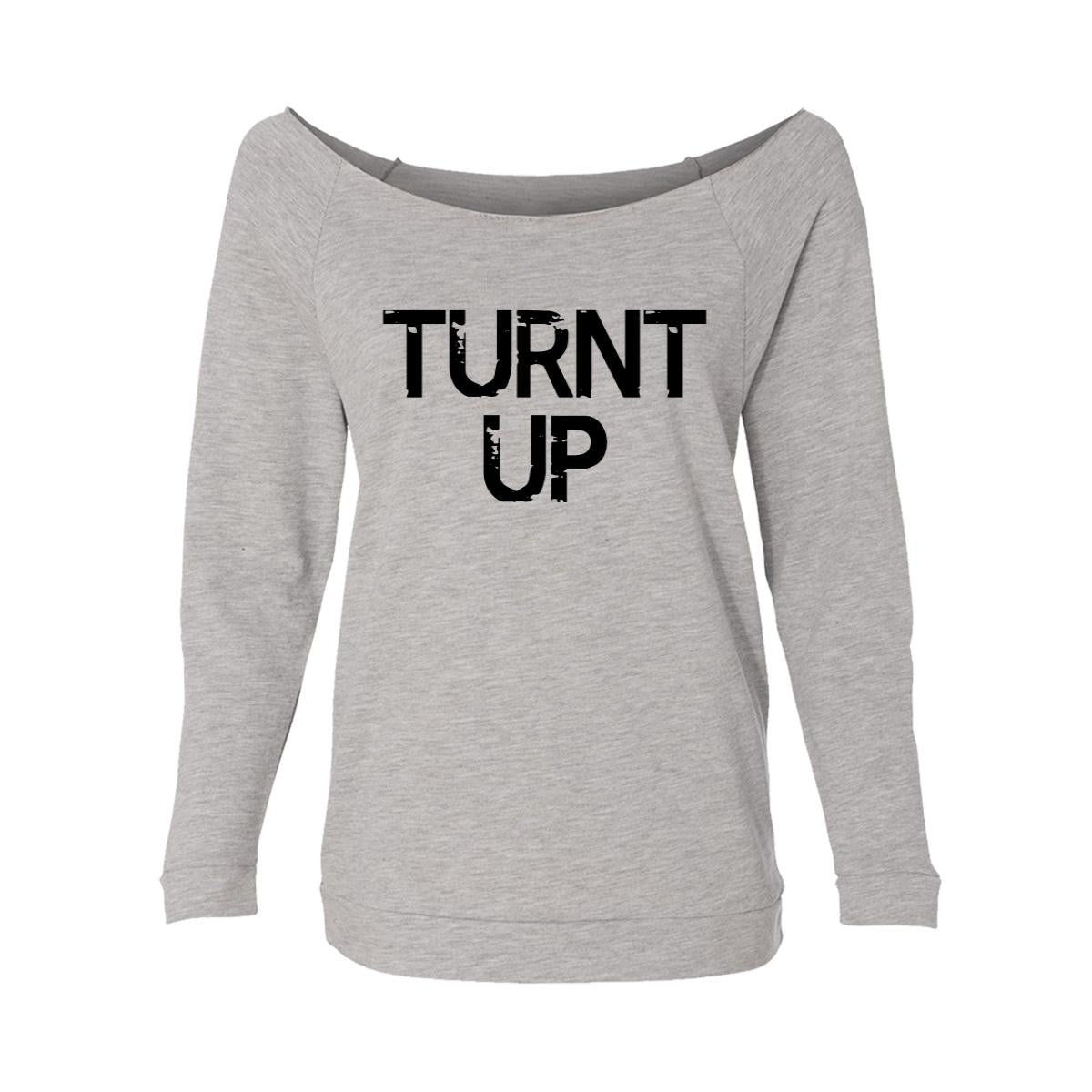 Turnt Up Womens Raw-Edge Scoop Neck Sweater