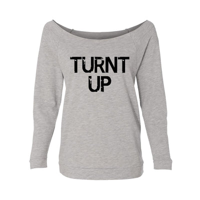 Turnt Up Womens Raw-Edge Scoop Neck Sweater
