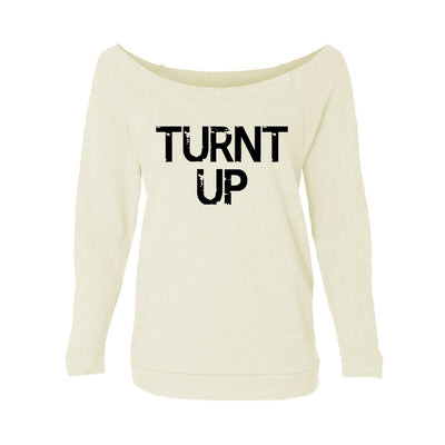 Turnt Up Womens Raw-Edge Scoop Neck Sweater