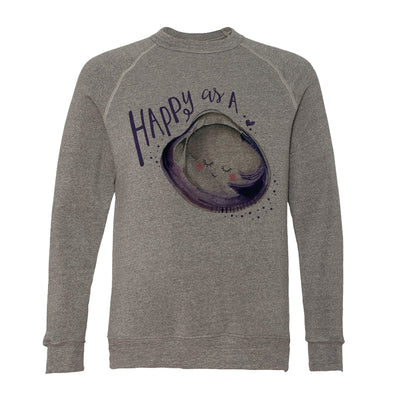 Happy As A Clam Adult Raglan Sweatshirt