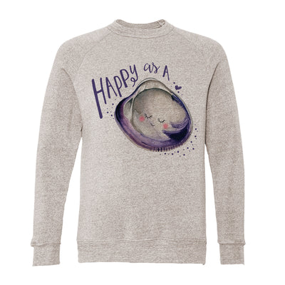 Happy As A Clam Adult Raglan Sweatshirt