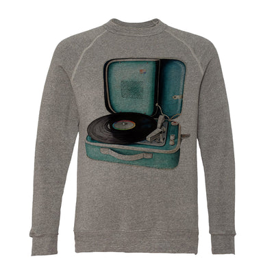 Record Player Adult Raglan Sweatshirt