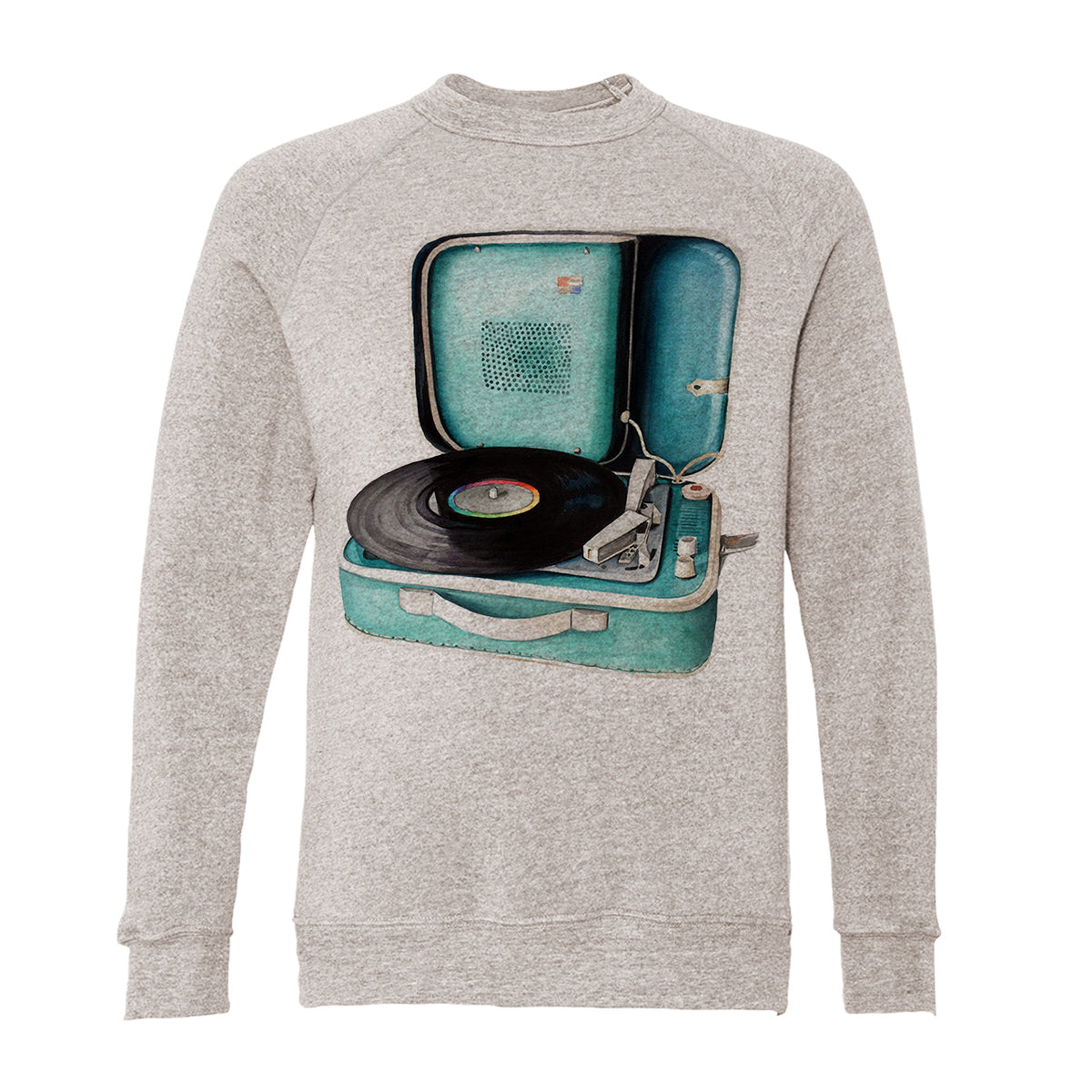 Record Player Adult Raglan Sweatshirt