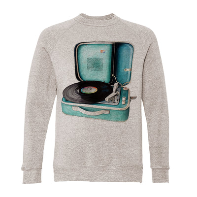 Record Player Adult Raglan Sweatshirt