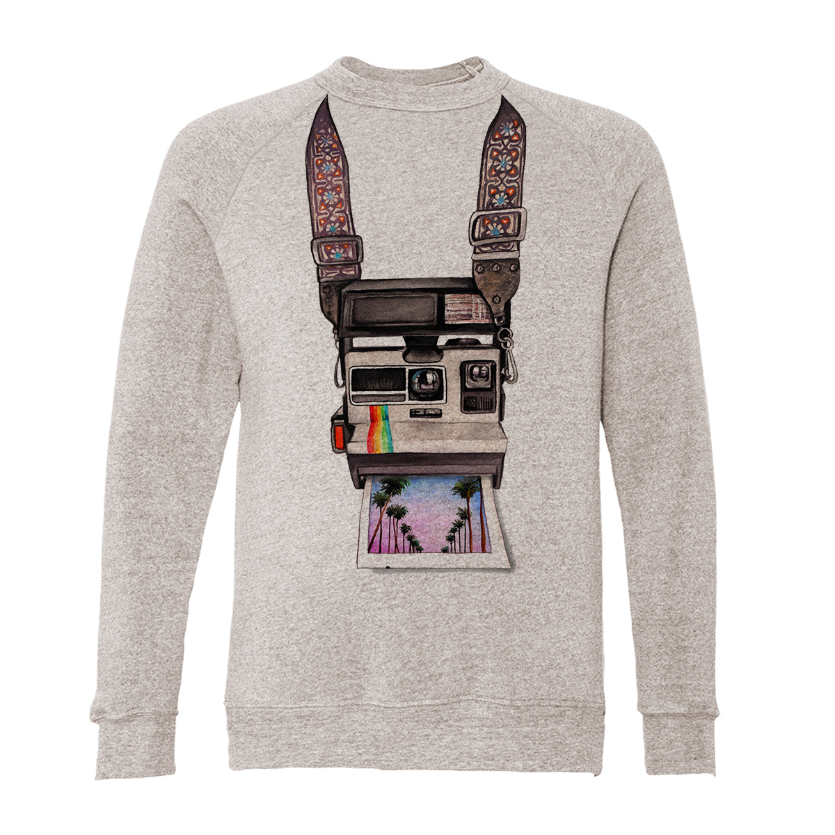 Vintage Camera With Straps Adult Raglan Sweatshirt