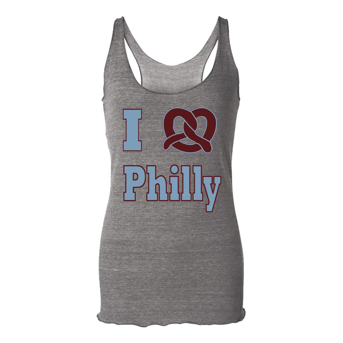 I Love Pretzel Philly Womens Racerback Tank