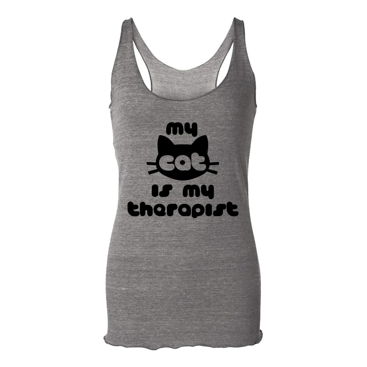 My Cat Is My Therapist Womens Racerback Tank
