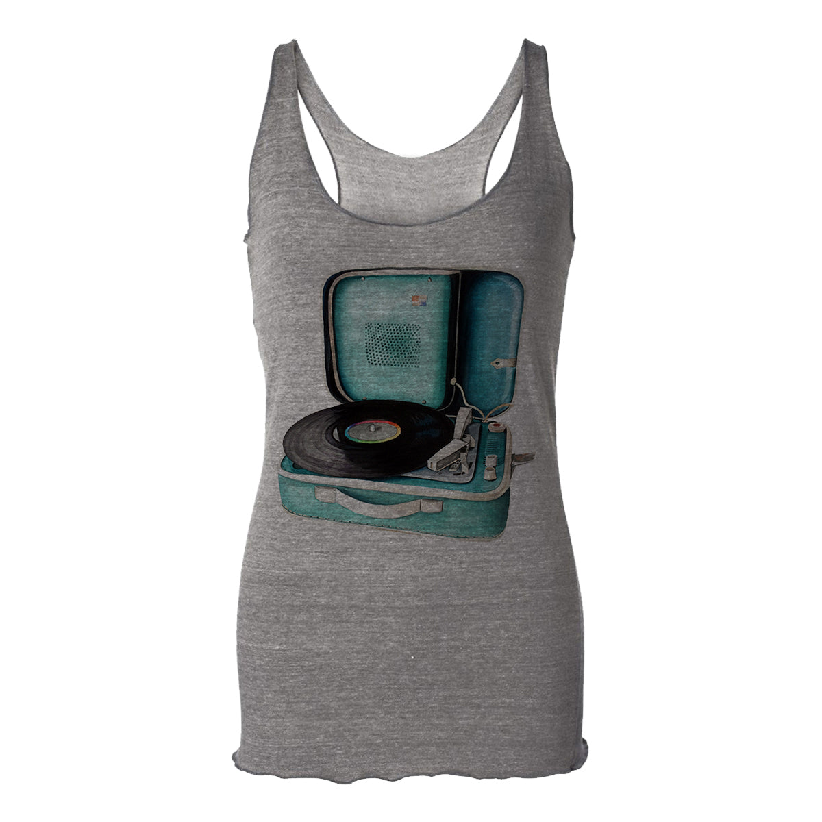 Record Player Womens Racerback Tank