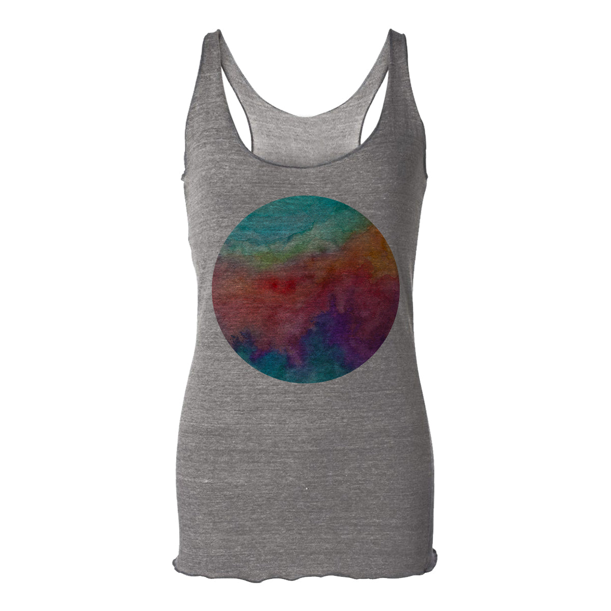 Watercolor Circle Womens Racerback Tank