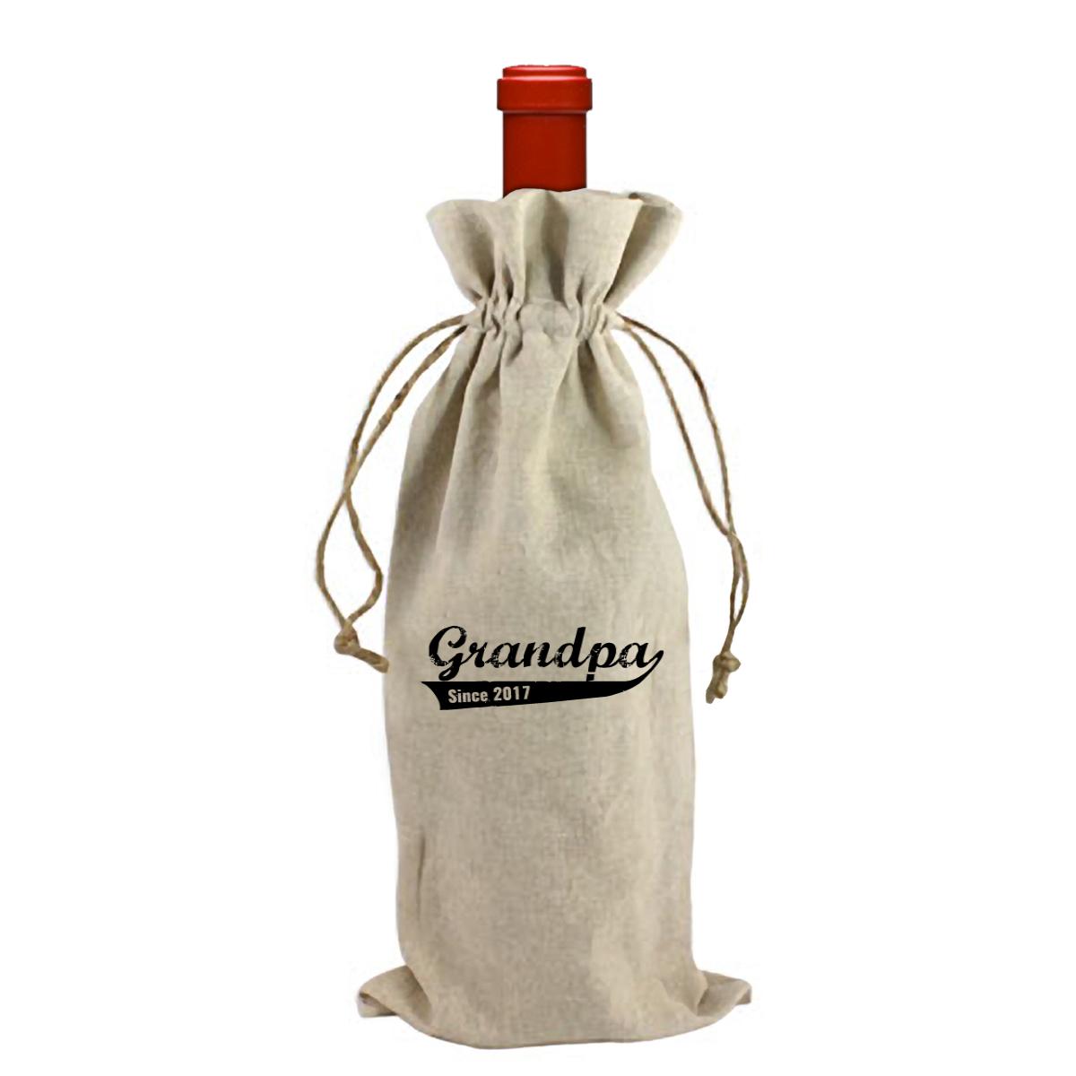 Grandpa Since 2017 Wine Bag
