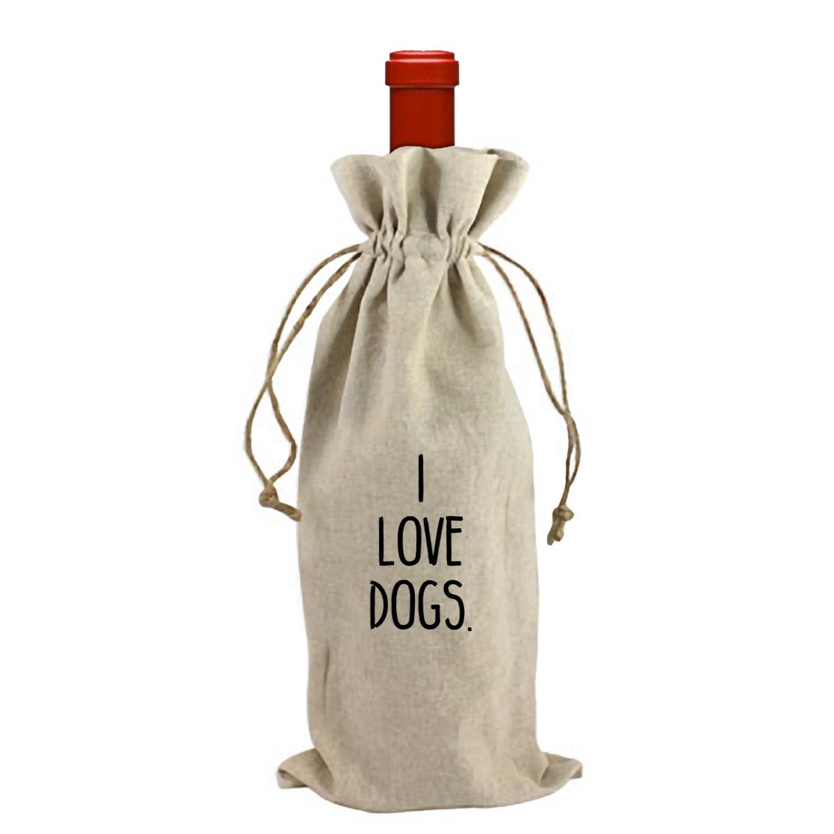 I Love Dogs. Wine Bag