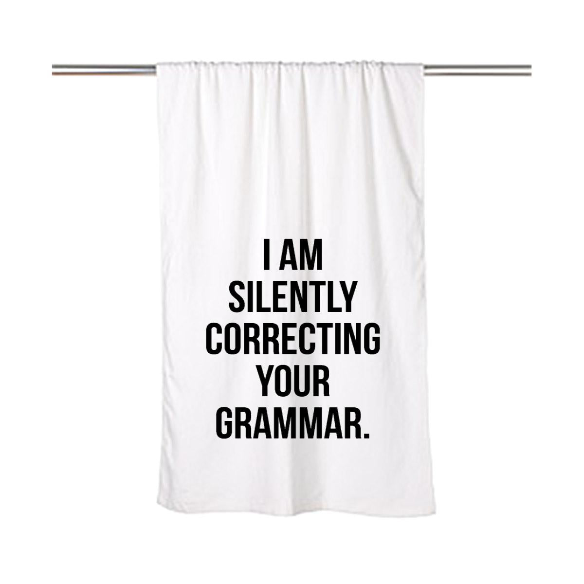 I Am Silently Correcting Your Grammar. Beach Towel