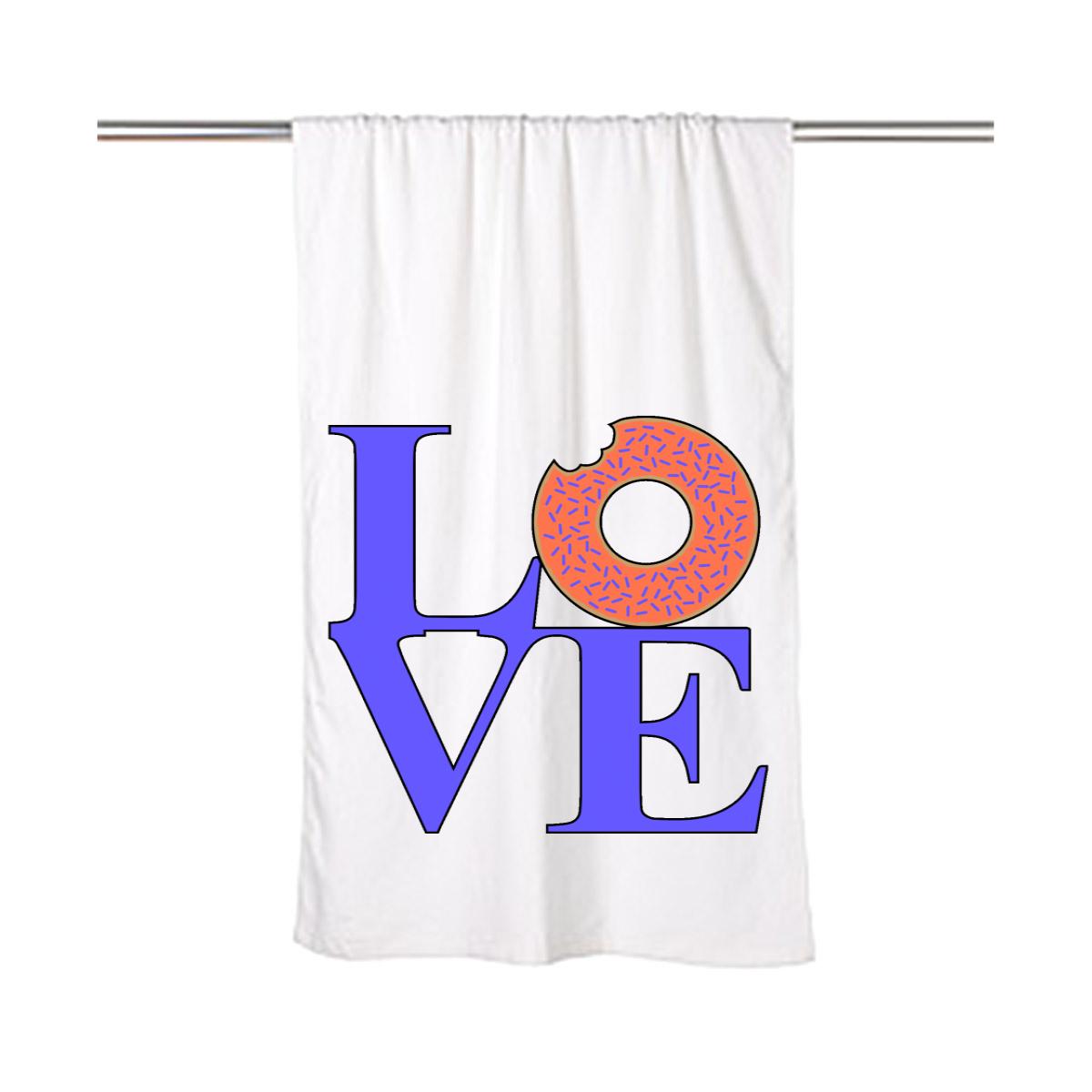 Love Sculpture With Donut Beach Towel